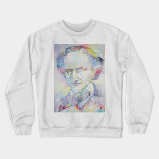 CHARLES BAUDELAIRE - watercolor and acrylic portrait Crewneck Sweatshirt by lautir